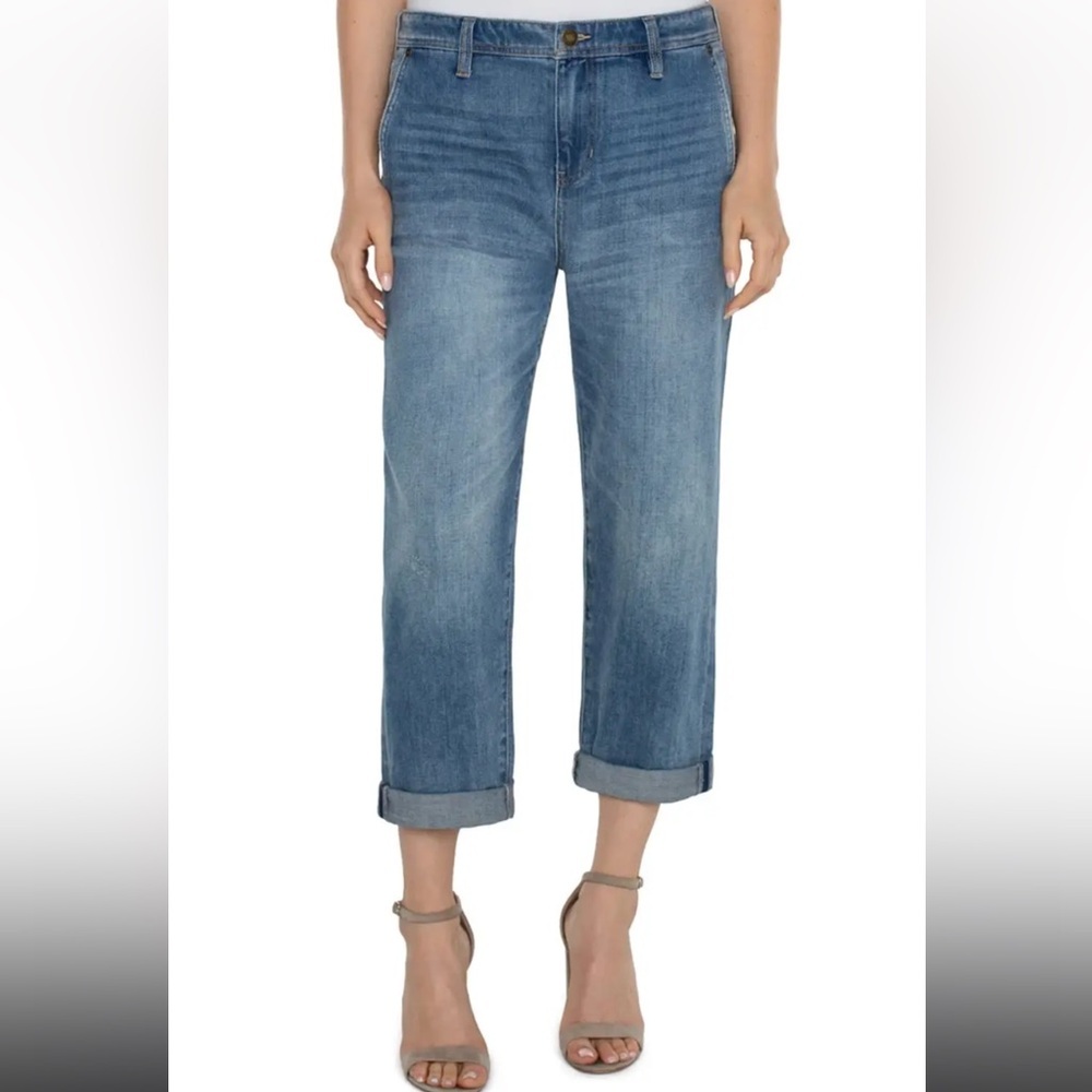 NWT Liverpool Los Angeles Women's Norma Jean Mid-Rise Relaxed Roller - Picture 2 of 15